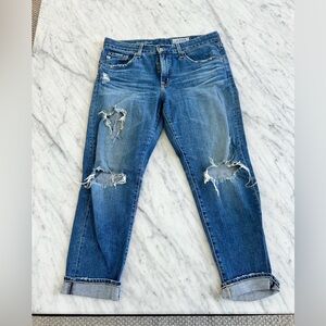 AG Adriano Goldschmied Blue Cropped Jeans